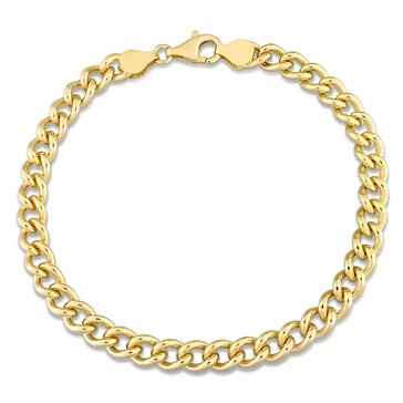 Sofia B. 18K Yellow Gold Plated Sterling Silver Curb Link Chain Bracelet 