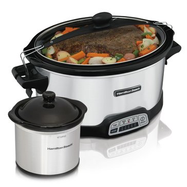 Hamilton Beach 7-Quart Stay or Go Programmable Slow Cooker with Party Dipper