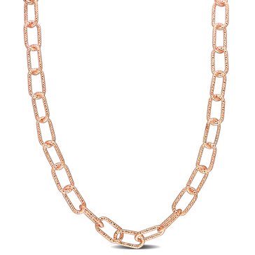 Sofia B. 18K Rose Gold Plated Sterling Silver Fancy Paperclip Chain Necklace