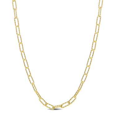 Sofia B. 18K Yellow Gold Plated Sterling Silver Fancy Paperclip Chain Necklace