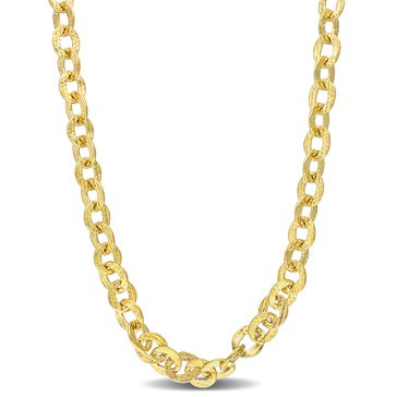 Sofia B. 18K Yellow Gold Plated Sterling Silver Fancy Rolo Chain Necklace