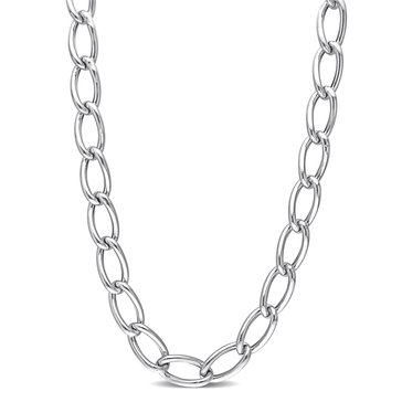Sofia B. Elegant Sterling Silver Hollow Link Chain Necklace