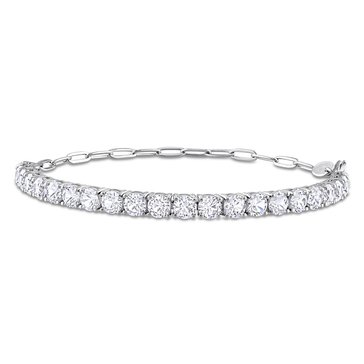 Sofia B. 6 cttw Created White Sapphire Semi Tennis Bracelet Chain