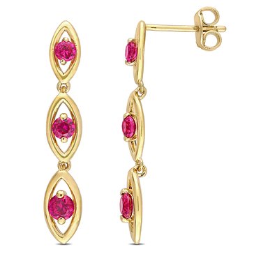 Sofia B. 7/8 cttw Created Ruby Drop Earrings