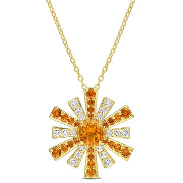 Sofia B. 2 cttw Madeira Citrine & White Topaz Starburst Pendant