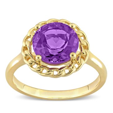 Sofia B. 2 1/4 cttw African Amethyst Halo Link Ring