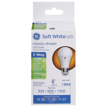 GE 30/100 LED Low Cost Soft White Light Bulb
