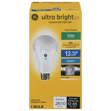 GE 150W Ultra Bright Daylight A21 1-Pack Light Bulb