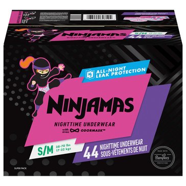 Pampers Ninjamas Nighttime Underwear Girl Super Pack 44ct