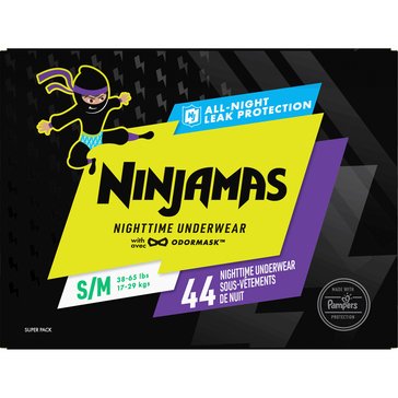 Pampers Ninjamas Nighttime Underwear Boy Super Pack 44ct