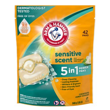 Arm & Hammer Sensitive Scent 5-IN-1 Power Paks, 42 count