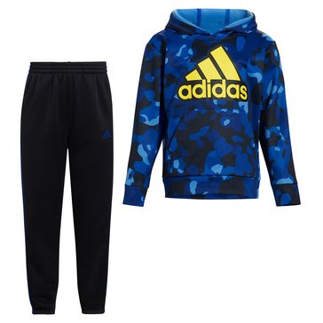 Adidas Little Boys' Camo Fleece Hooded Pullover Set