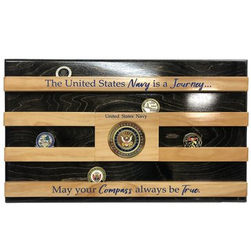 Custom Coin Holders U.S. Navy Medallion Flag Wall-Mount Coin Holder