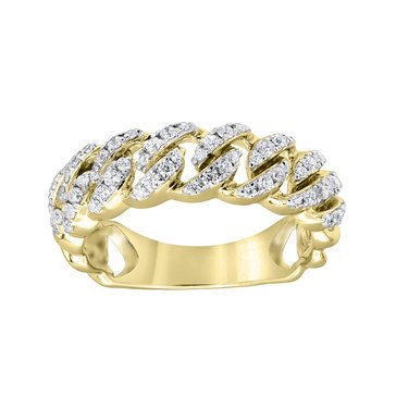 Because by Navy Star 1/3 cttw Diamond Cuban Link Ring