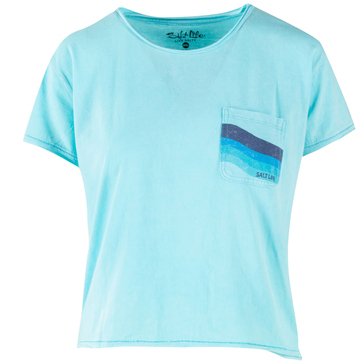 May Salt Life Womens Endless Breakers Ss Salt Wash Crop Tee