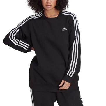 Adidas Womens Three Stripe Fleece Over Sized Sweatshirt