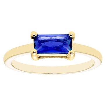 10K Yellow Gold Prong Set Baguette Ring