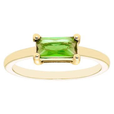 10K Yellow Gold Prong Set Baguette Ring