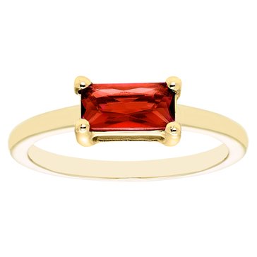 10K Yellow Gold Prong Set Baguette Ring