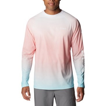 Columbia Men's PFG Terminal Deflector Printed Long Sleeve Knit Crew Sweatshirt