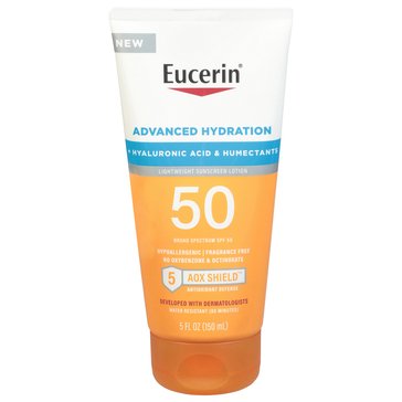 Eucerin Advanced Hydration Sunscreen Lotion SPF50, 5oz