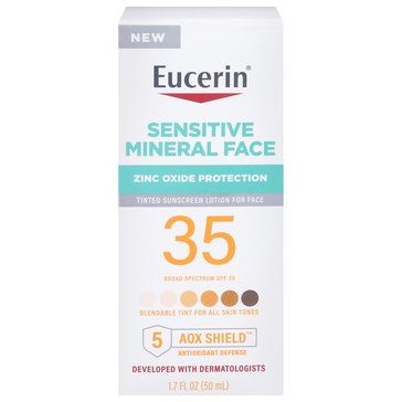 Eucerin Sun Sensitive Tinted Mineral Lotion SPF45, 1.7oz