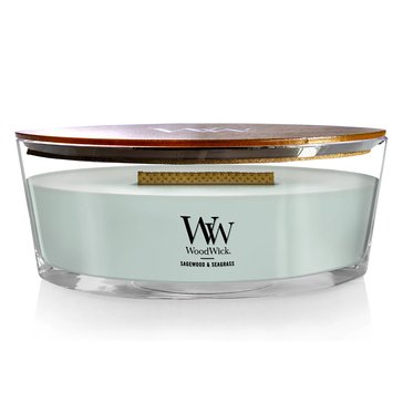 Woodwick Sagewood and Seagrass Candle Large Ellipse Candle