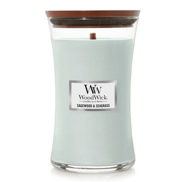 Woodwick Sagewood and Seagrass Large Jar Candle