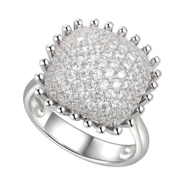 Cubic Zirconia Pave Cushion Statement Ring