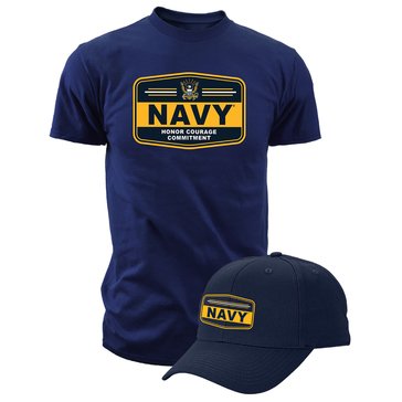 7.62 Men's Navy Honor Courage Commitment Short Sleeve Cap Tee Combo