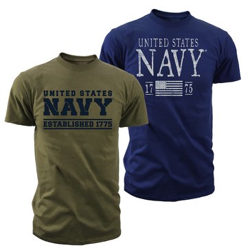 7.62 Men's Double Tee Combo Short Sleeve 1775 Navy Flag Tee 