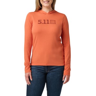 5.11 Women's Pullover Logo Hooded Long Sleeve Tee