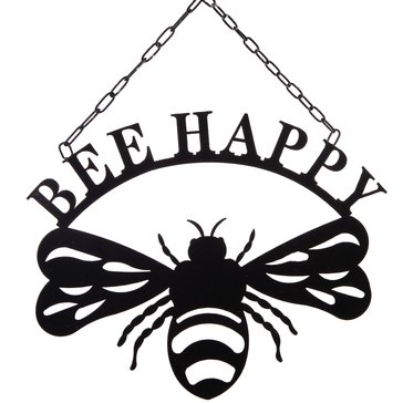 Ganz Embossed Bee Happy Iron Wall Decor