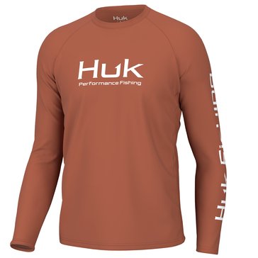 Huk Men's Vented Pursuit Sleeve Hit Long Sleeve Knit Shirt