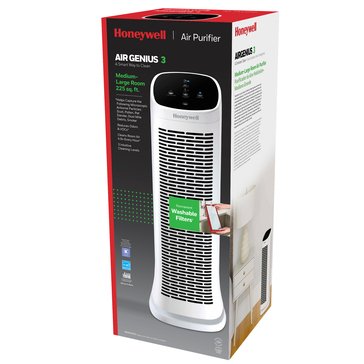 Honeywell Air Genius 3 Oscillating Tower Air Purifier with Washable Filter 