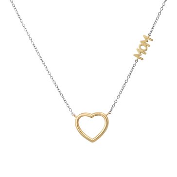 Open Heart & Mom Necklace