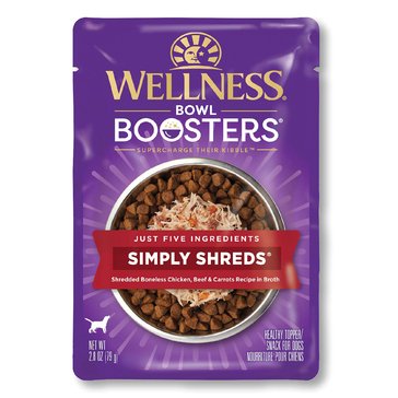 Wellness Core Simply Shreds Shredded Boneless Chicken, Beef and Carrots Recipe in Broth