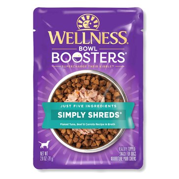 Wellness Core Simply Shreds Flaked Tuna, Beef and Carrots Recipe in Broth