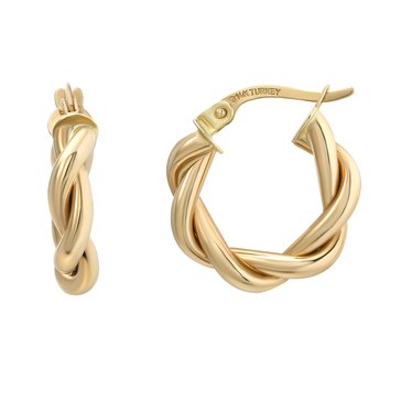 Minimalist Cable Twist Hoop Earrings