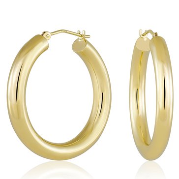 Minimalist Medium Polished Hoop Earrings