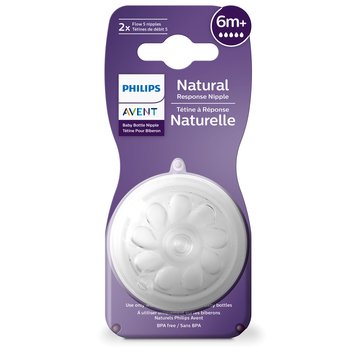 Avent Natural Nipple Flow 5-6M, 2-Pack