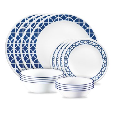 Corelle Circles 16-Piece Double Bowl Dinnerware Set