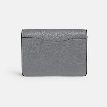 Coach Polished Pebbled Leather Half Flap Card Case