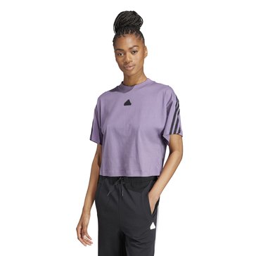 Adidas Women's Short Sleeve Single Jersey Three Stripe Tee