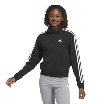 Adidas Women's French Terry Three Stripe 1/4 Zip Jacket