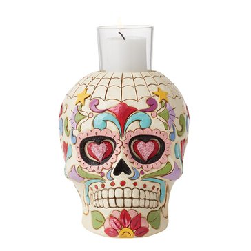 Jim Shore Heartwood Creek Day Of Dead Skull Candleholder