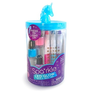 Sparkle LED Blue Unicorn Spa Jar Set