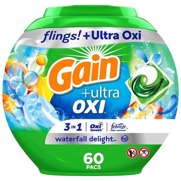 Gain Flings Ultra Oxi 3-in-1 HE Compatible Laundry Detergent Pacs, Waterfall Delight Scent