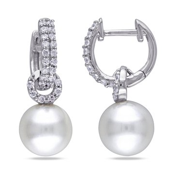 Sofia B. Freshwater White Cultured Pearl Earrings with Cubic Zirconia
