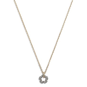 Coach Pave Tea Rose Short Pendant Necklace